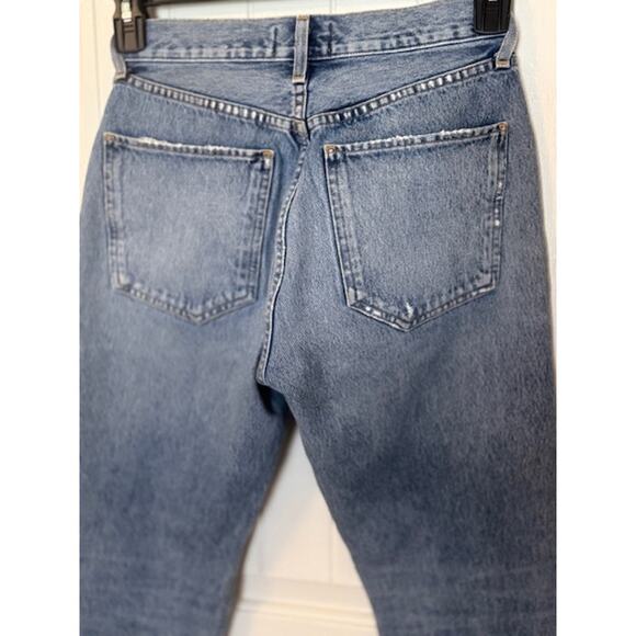 AGOLDE Riley High Rise Straight Leg Crop Distressed Jeans Size 25 - Picture 9 of 11